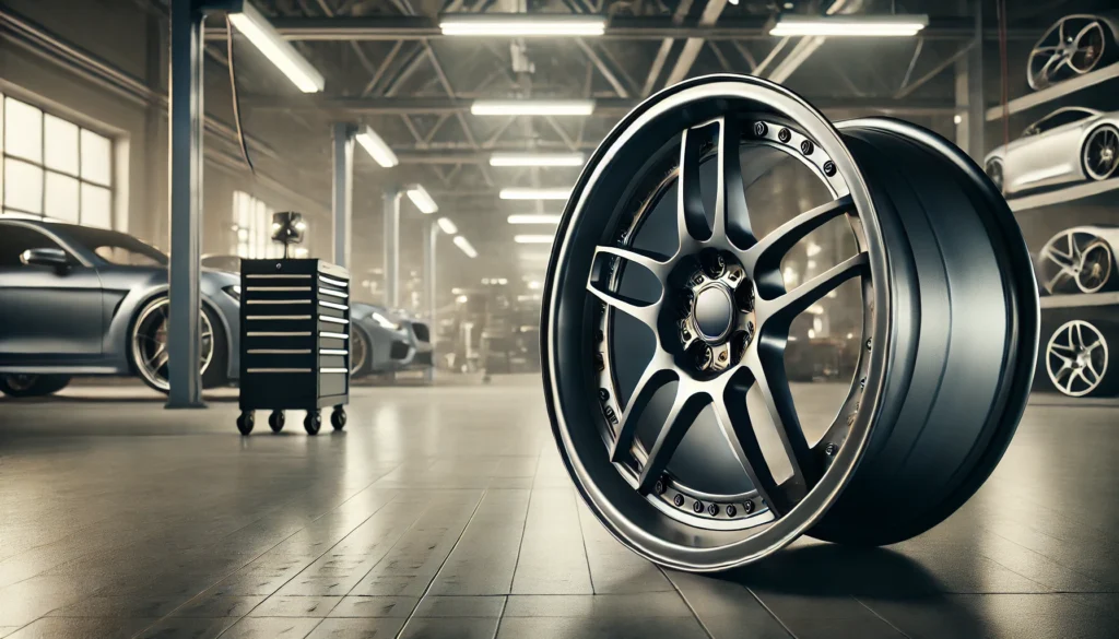 Close-up of high-performance magnesium forged wheels showcasing sleek design and lightweight features for automotive enthusiasts in Czech Republic.