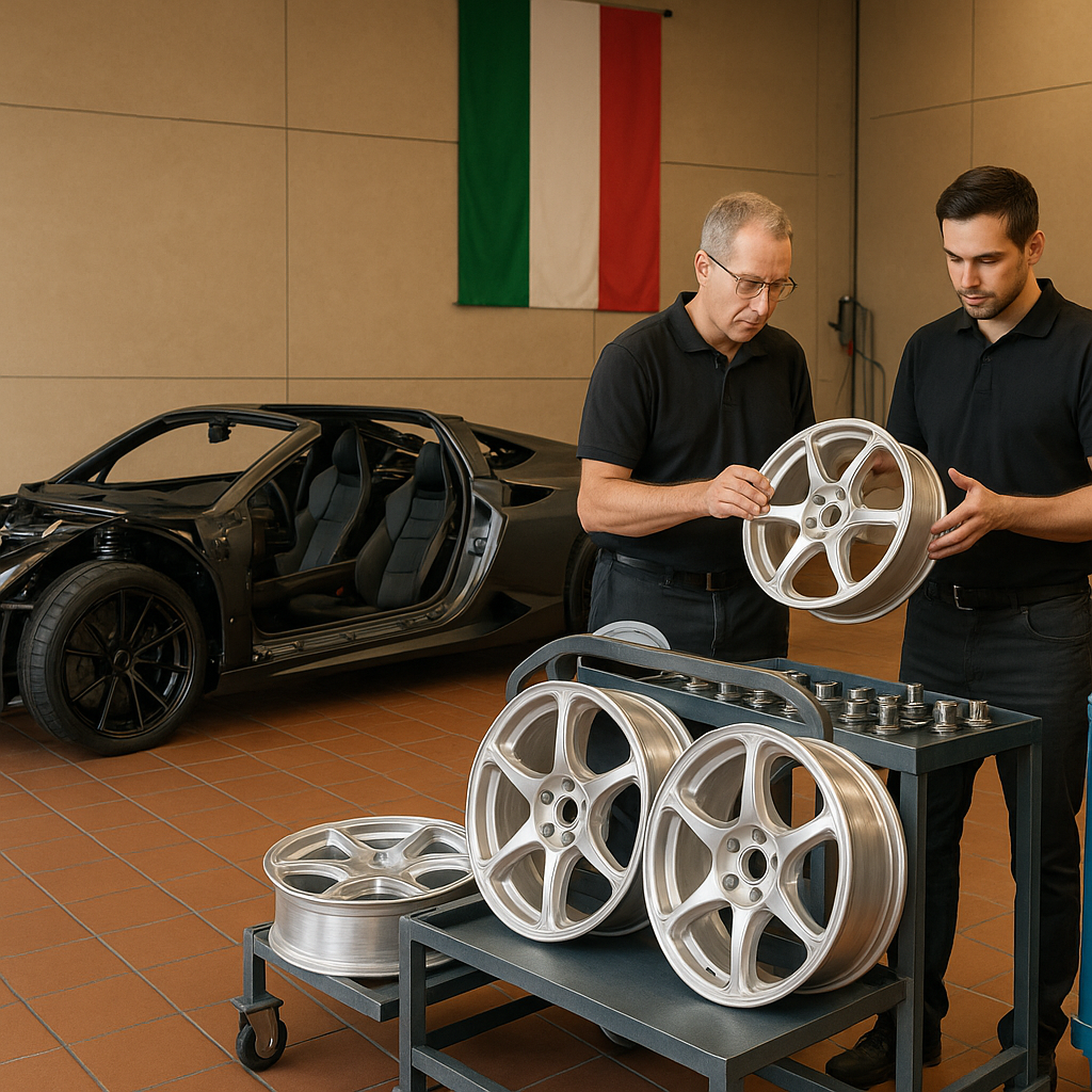 Forged Magnesium Wheel Engineering in Italy Italian forged wheel workshop with performance-focused design and testing