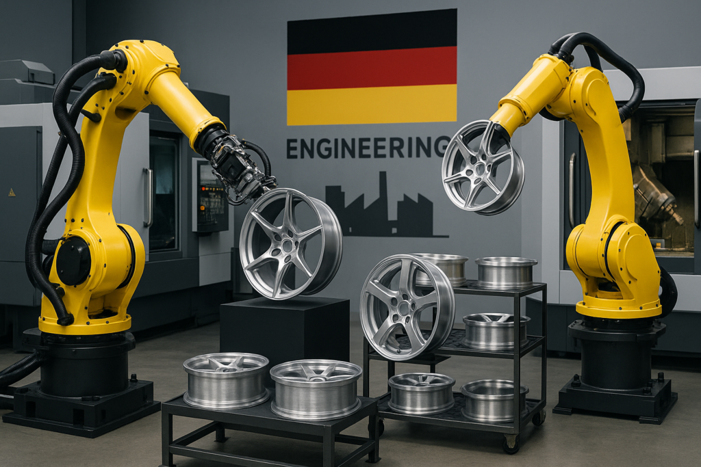 German forged wheel factory with magnesium wheels under production