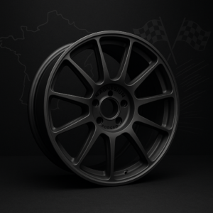 Magnesium forged wheel with France-themed racing background
