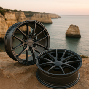 Forged magnesium wheels with Portugal background