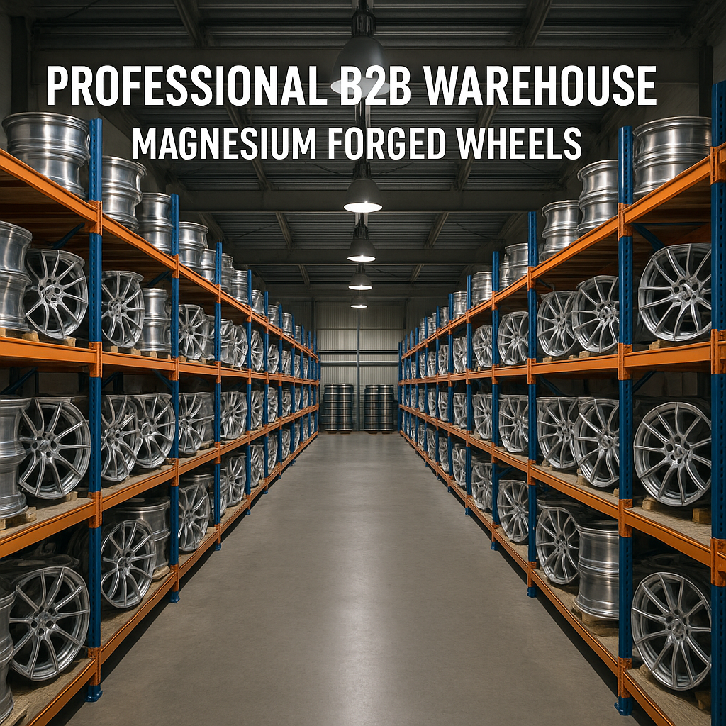 Warehouse packed with magnesium forged wheels ready for export