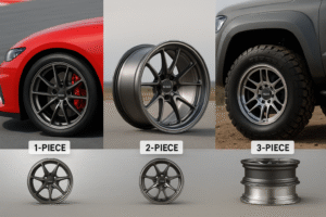 Comparison of forged wheel types used in racing and off-road vehicles