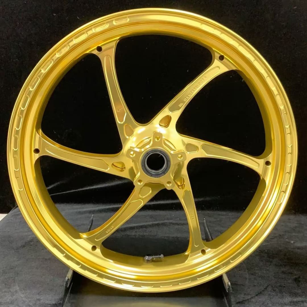 High-performance forged front rim for KTM 790 / 890 motorcycles in golden finish