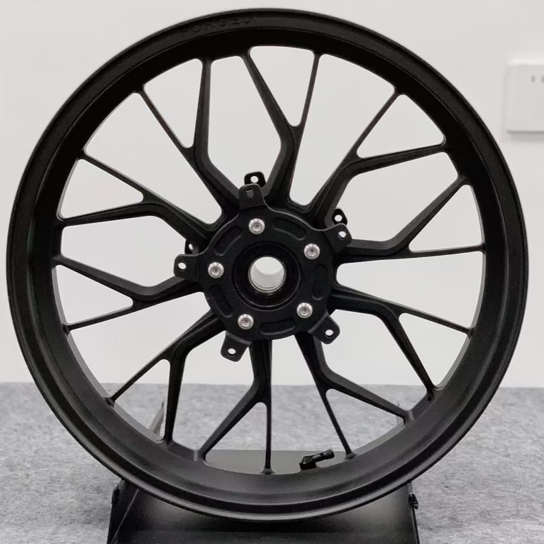 Forged rear wheel in matte black for BMW S1000RR with lightweight racing-style design