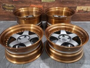Bronze brushed forged wheels set for 2006 Porsche 977 sports car