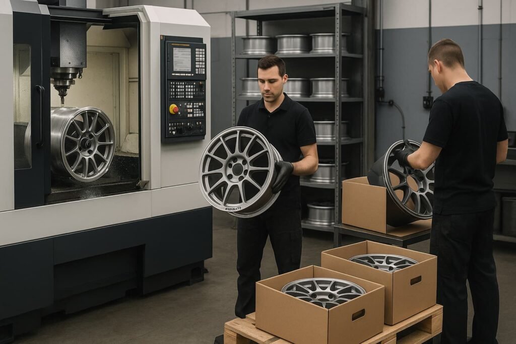 Inside a forged rally wheel production factory