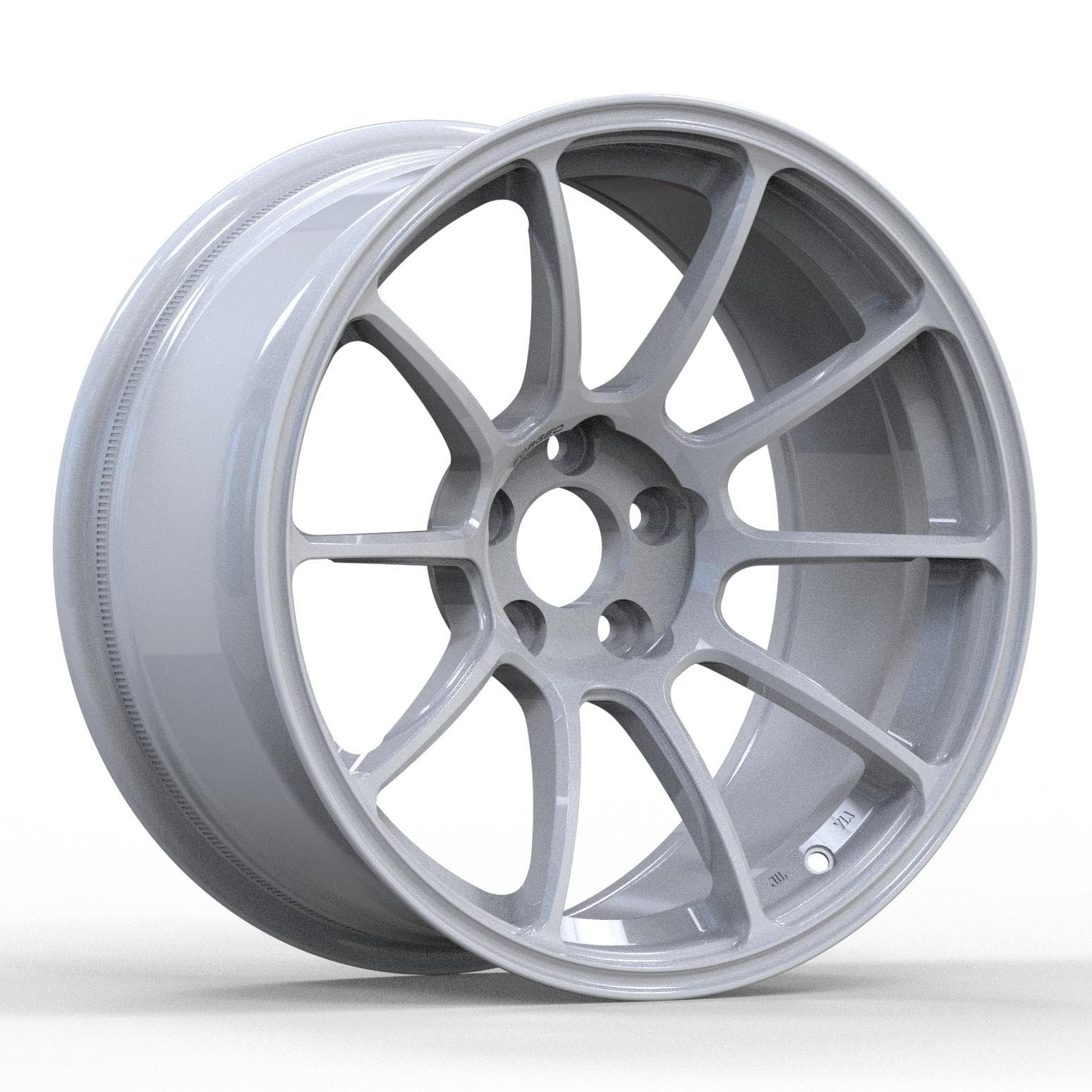 High-performance forged rally rim in silver finish, with clean spoke design and multi-fitment PCD support for race applications