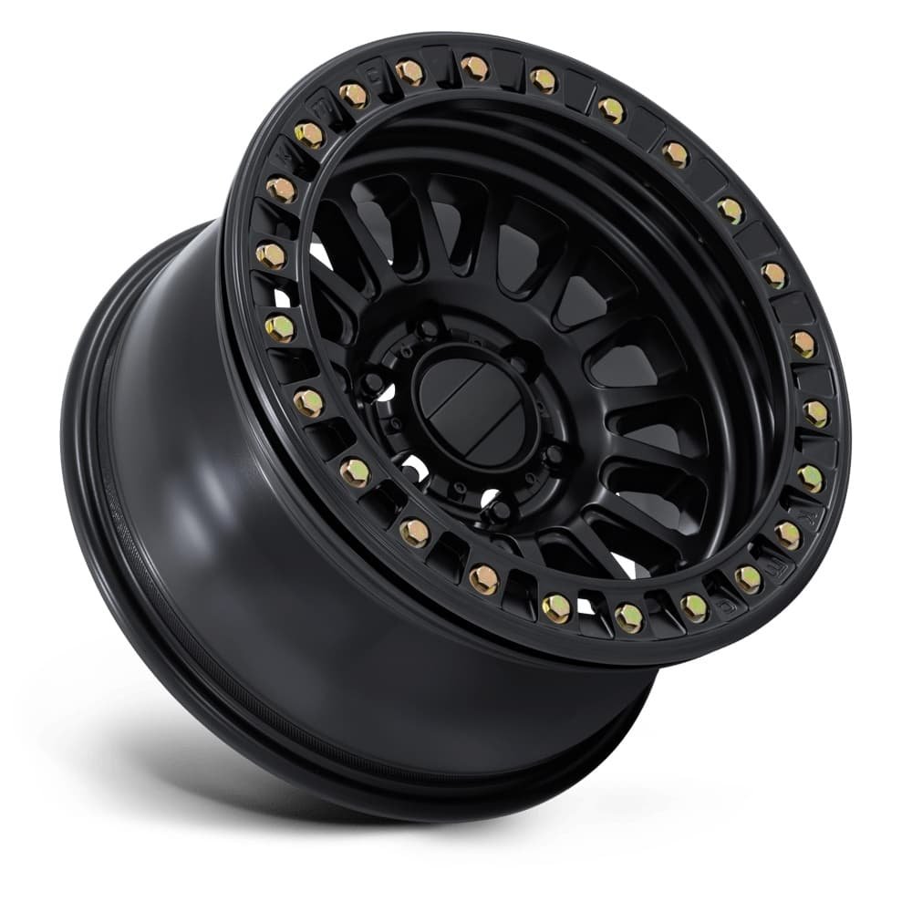 Forged beadlock wheels for off-road trucks with deep lip and rugged black finish