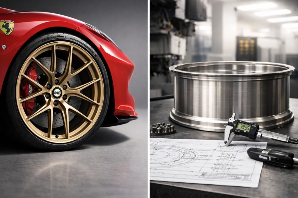 OZ Racing vs FLEXIFORGED forged wheels comparison showing brand motorsport wheel and custom fitment manufacturing workflow