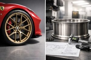 OZ Racing vs FLEXIFORGED forged wheels comparison showing brand motorsport wheel and custom fitment manufacturing workflow