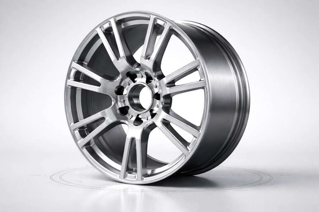 Digital design preview of custom forged wheel