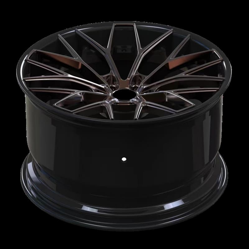 Black deep concave forged monoblock-style custom wheel by FLEXIFORGED