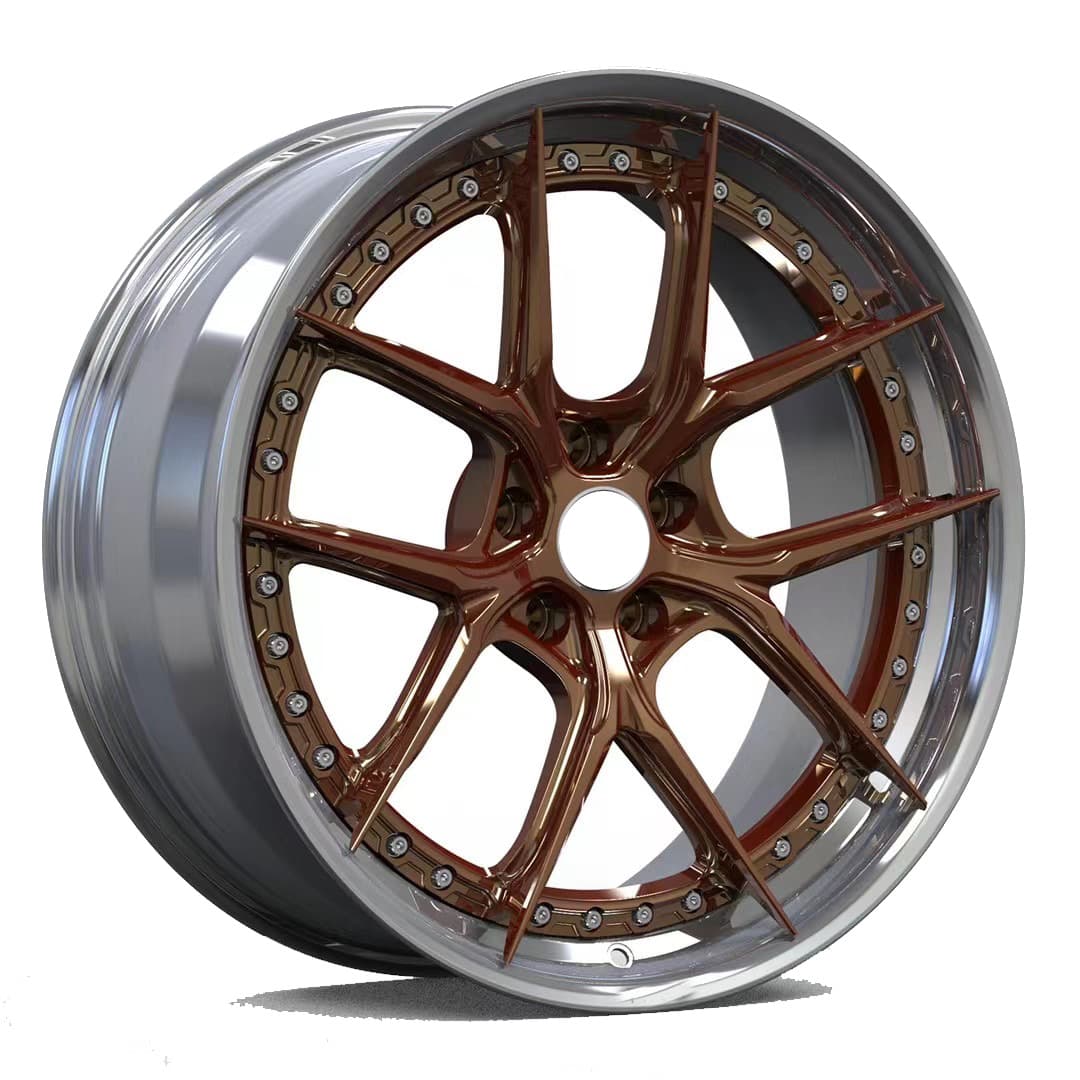 Bronze custom forged 2-piece wheel with deep lip by FLEXIFORGED