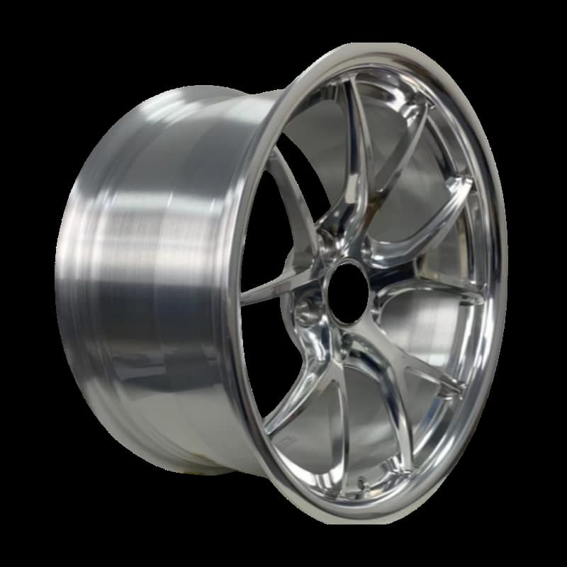 Brushed finish on a lightweight custom forged monoblock wheel by FLEXIFORGED