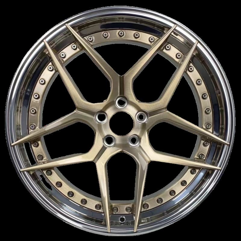 Gold centre forged 2-piece wheel with step lip by FLEXIFORGED