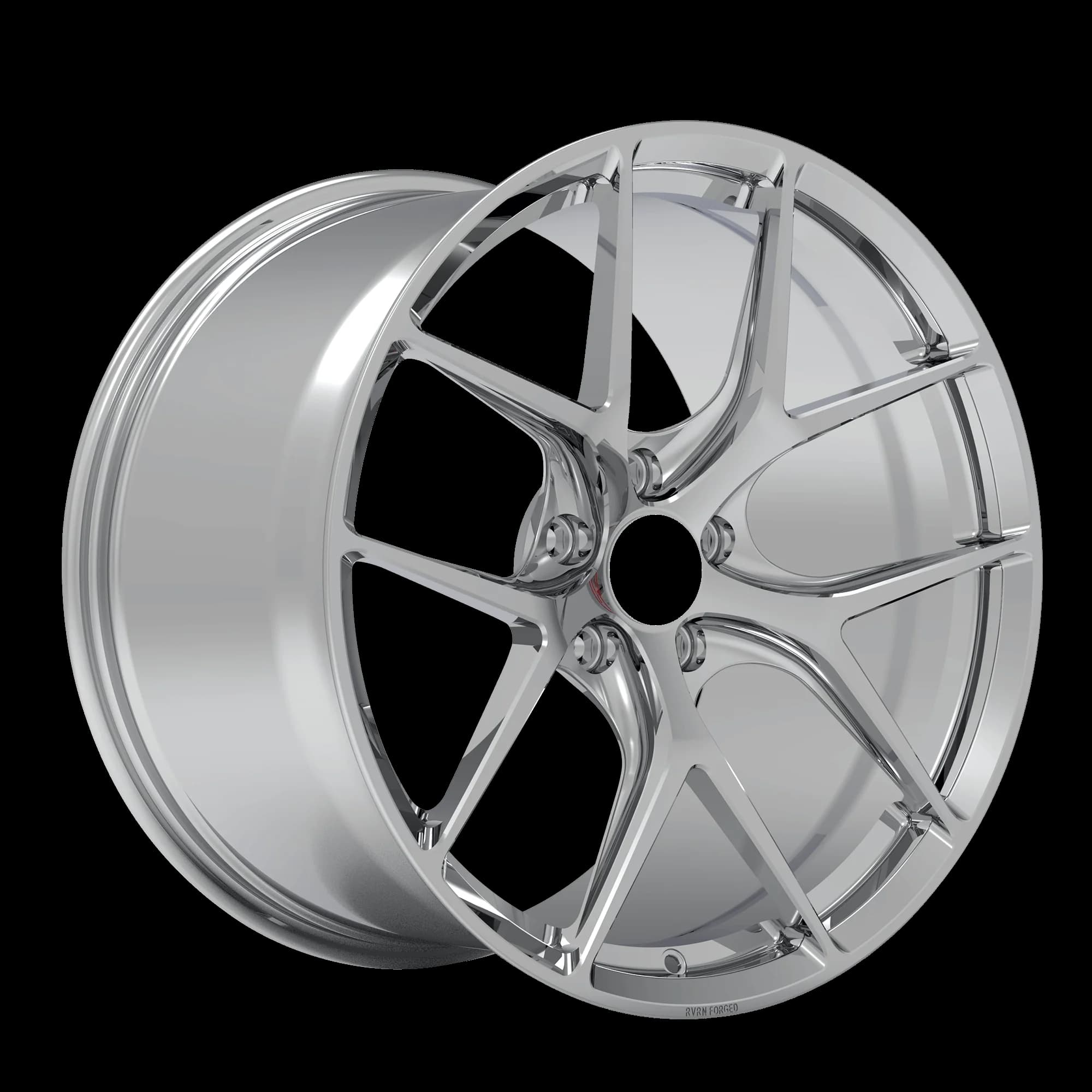 Silver custom forged monoblock wheel machined from 6061-T6 aluminium by FLEXIFORGED