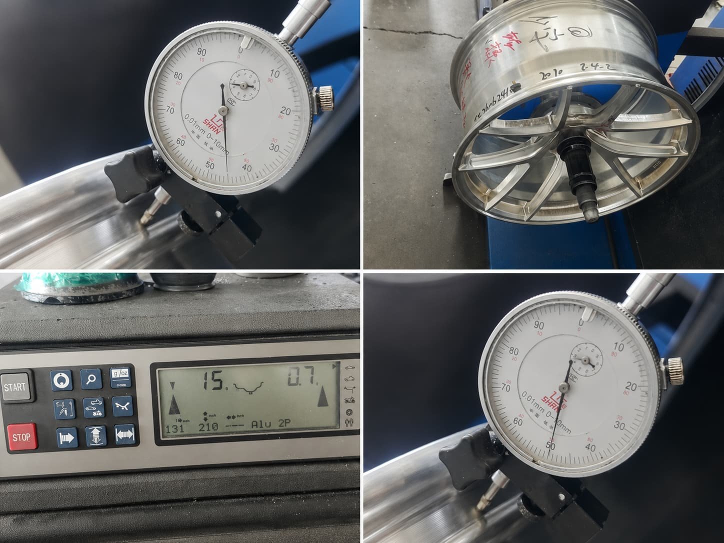 Runout and dynamic balance testing of a forged wheel at the FLEXIFORGED quality control station