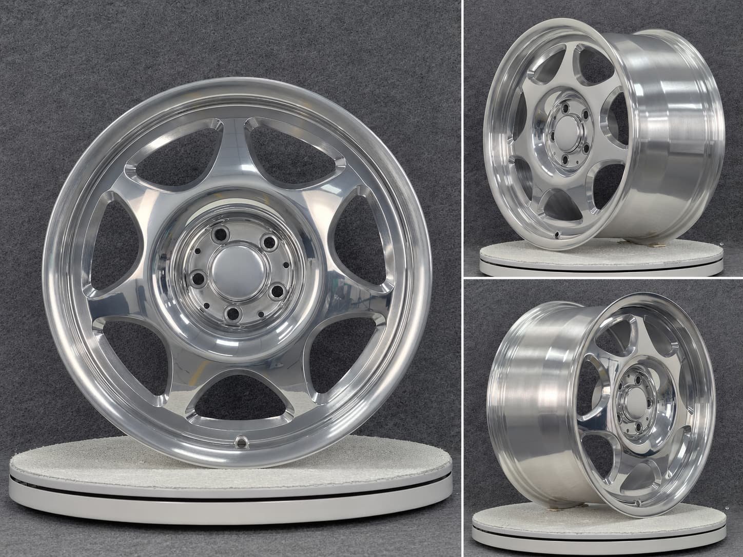 Polished mirror face and lip on a forged Monoblock wheel by FLEXIFORGED