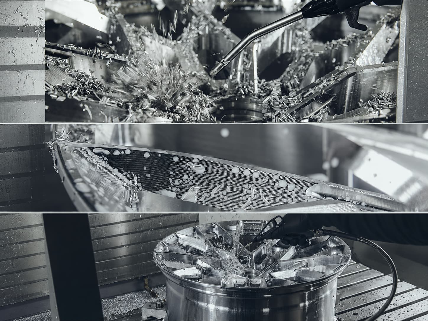 5-axis CNC machining of a forged aluminium wheel face at the FLEXIFORGED factory in Chongqing