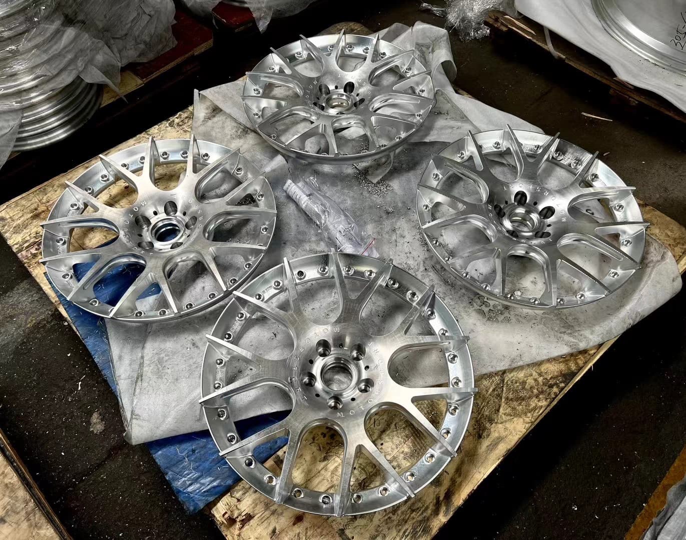 Custom forged monoblock wheel in a brushed bronze finish produced by FLEXIFORGED for a private-label wheel brand