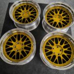 back side of 3PC forged wheel showing machined barrel