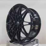 20x8 Gloss Black forged wheel front view