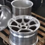 Matte Black surface texture detail on forged aluminium wheel