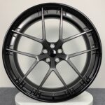 24x10 Gloss Grey Face with Gloss Black Rim forged wheel front view